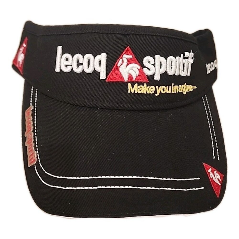 LE COQ SPORTIF new vintage mens womens Sun Visor golf tennis cap hat lapel pin